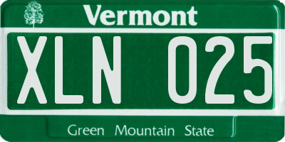 VT license plate XLN025
