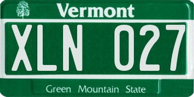 VT license plate XLN027