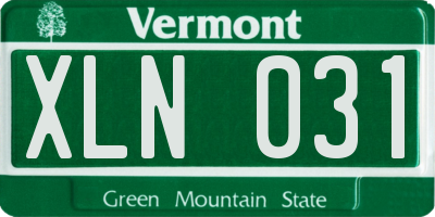 VT license plate XLN031