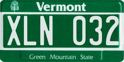 VT license plate XLN032