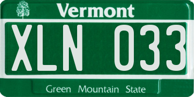 VT license plate XLN033