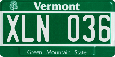 VT license plate XLN036