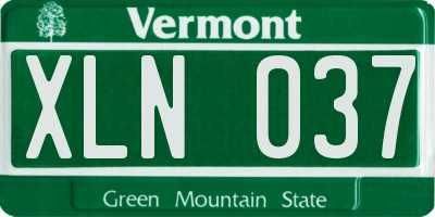 VT license plate XLN037