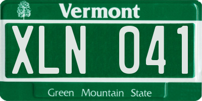 VT license plate XLN041