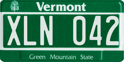VT license plate XLN042