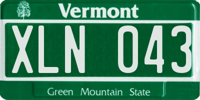 VT license plate XLN043
