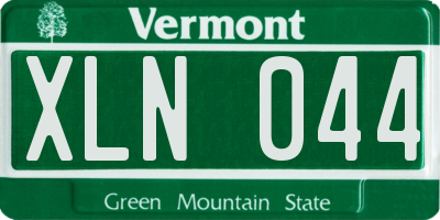 VT license plate XLN044