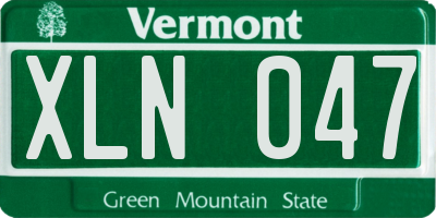 VT license plate XLN047