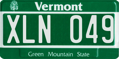 VT license plate XLN049