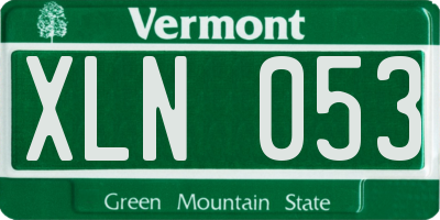 VT license plate XLN053