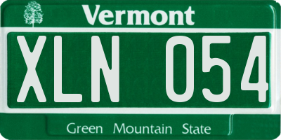 VT license plate XLN054