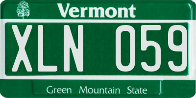 VT license plate XLN059