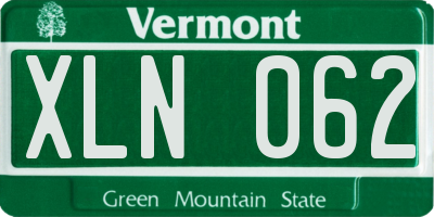 VT license plate XLN062