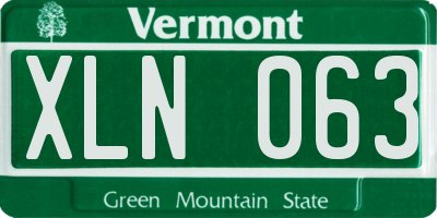 VT license plate XLN063