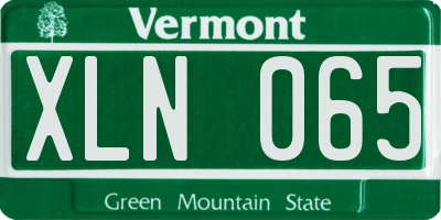 VT license plate XLN065