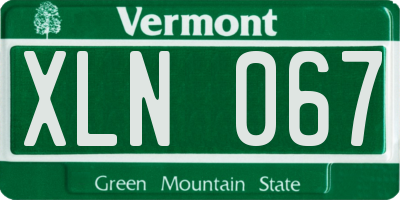 VT license plate XLN067