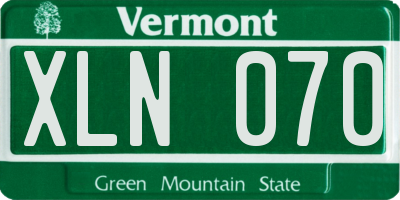 VT license plate XLN070