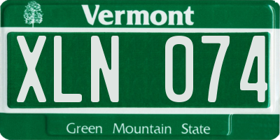 VT license plate XLN074