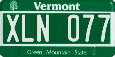 VT license plate XLN077