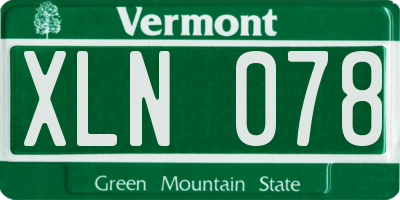 VT license plate XLN078