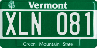 VT license plate XLN081