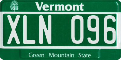 VT license plate XLN096