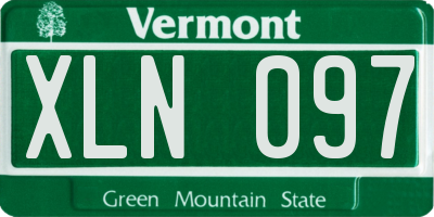 VT license plate XLN097