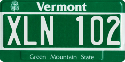 VT license plate XLN102