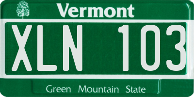VT license plate XLN103