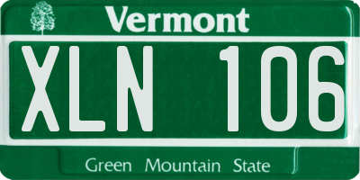 VT license plate XLN106