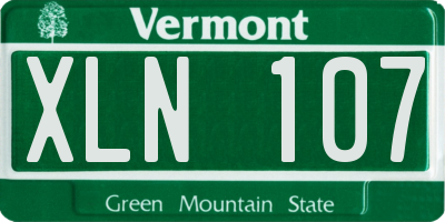 VT license plate XLN107
