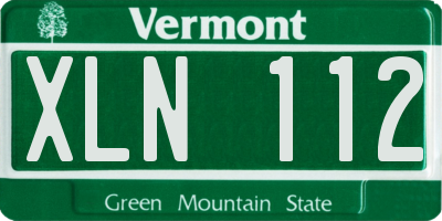 VT license plate XLN112