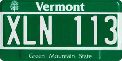 VT license plate XLN113