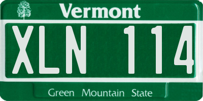 VT license plate XLN114