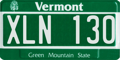 VT license plate XLN130