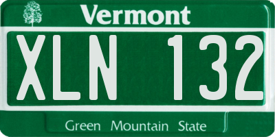 VT license plate XLN132