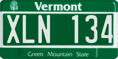 VT license plate XLN134