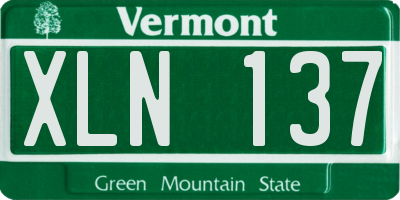 VT license plate XLN137