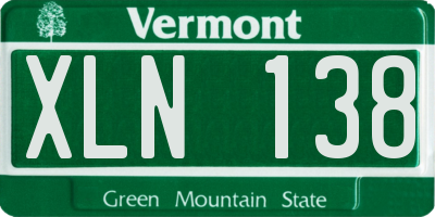 VT license plate XLN138