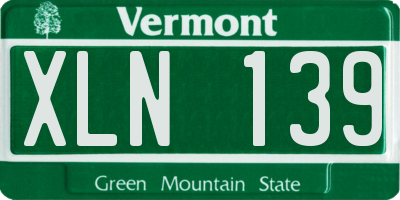 VT license plate XLN139