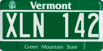 VT license plate XLN142