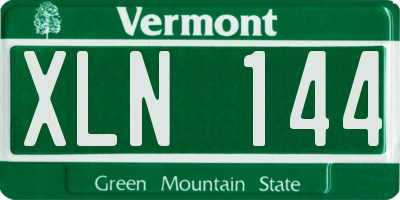 VT license plate XLN144