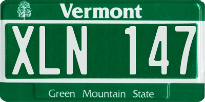 VT license plate XLN147