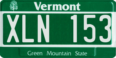 VT license plate XLN153