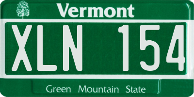 VT license plate XLN154