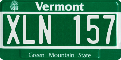 VT license plate XLN157