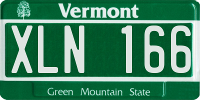 VT license plate XLN166