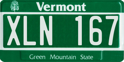 VT license plate XLN167