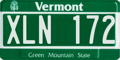 VT license plate XLN172