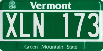 VT license plate XLN173